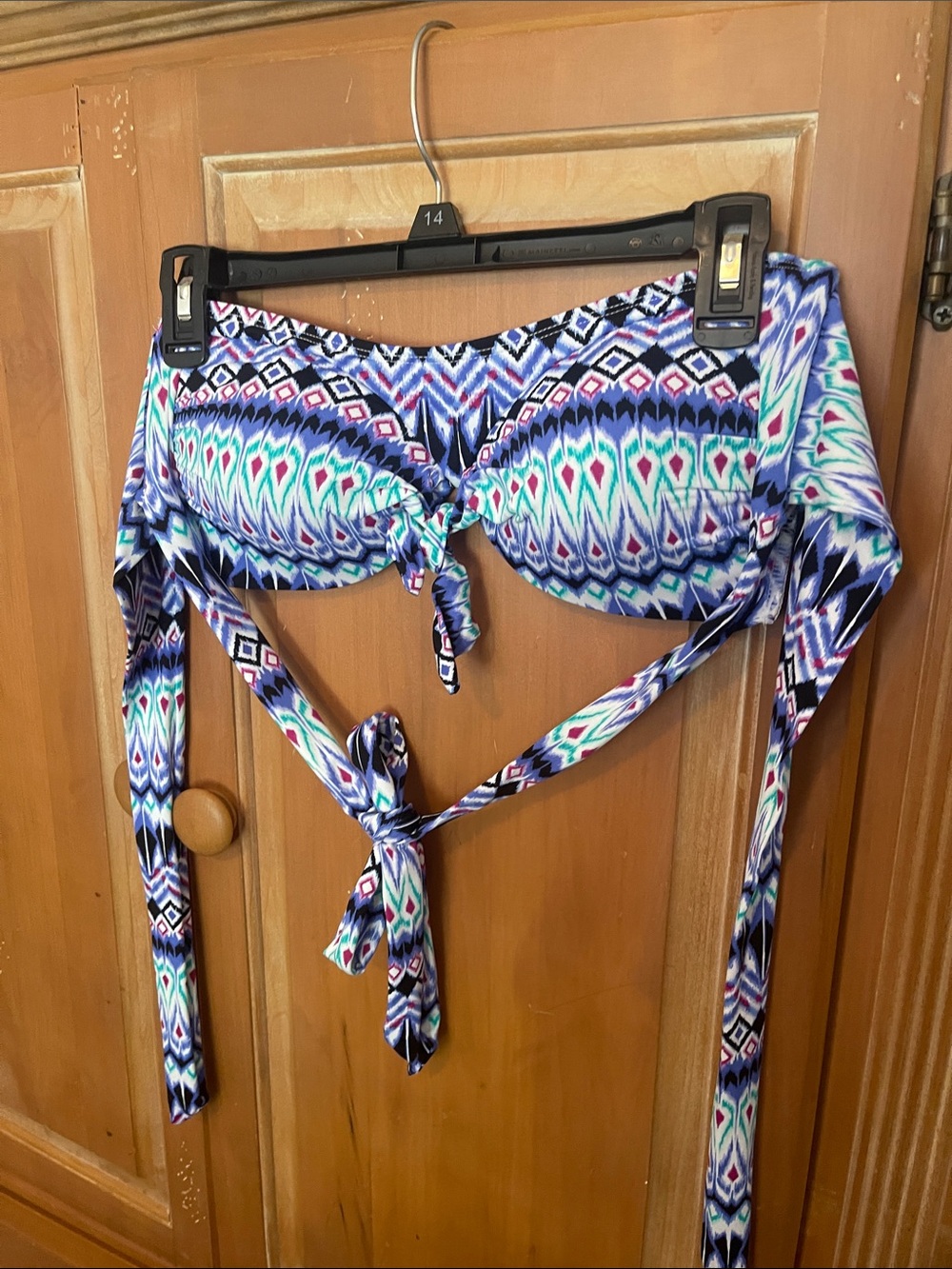 Apt. 9 Blue Teal Purple Patterned Bikini Top